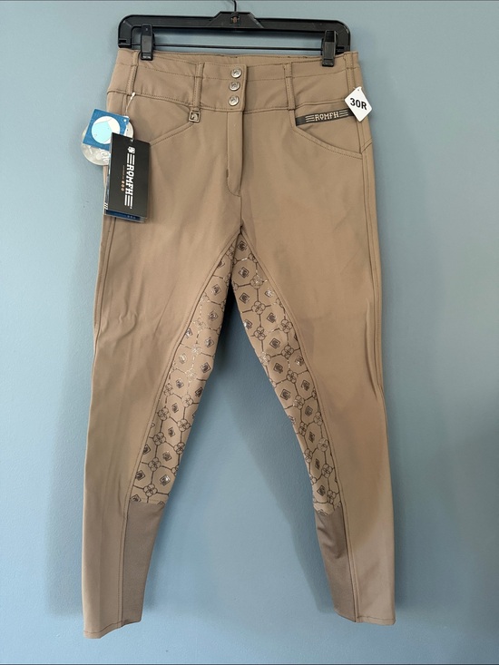 Romfh Pants - 🤎NWT🤎 Romfh Brown Isabella Full Seat Riding Breeches with Printed Silicone Patch